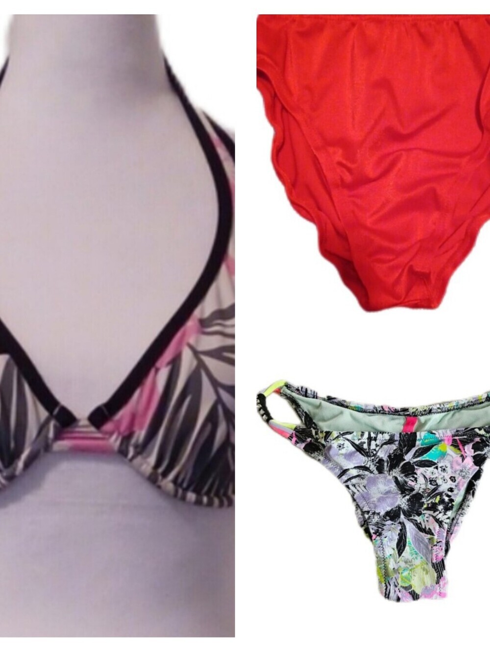 -- Two Bikini Bottoms And One Top Size X Small